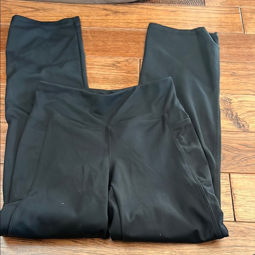 Jockey Black Straight Leg Pants with Elastic Waistband